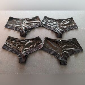 Cacique 4 silky used panties black size 14/16 sexy and lots of life left #C-2